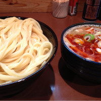 「辛肉もりそば+味玉」@UNDER GROUND RAMENの写真