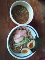 「特濃つけ麺(あつもり)＋味付玉子」@大八車の写真