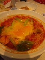 「まろやかチーズトマト麺（大盛）＋１００円リゾット」@太陽のトマト麺 イオンモール春日部支店の写真