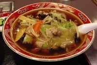 「肉そば＋ライス(750円＋200円)」@三福食堂の写真