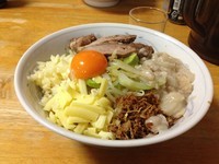 「汁なし　￥750　ニンニク　（火・金夜10食限定）」@中華そば つけ麺 村岡屋の写真