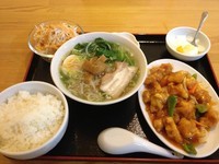 「酢豚定食　塩ラーメンセット」@新中華料理 聚福の写真