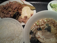 「夜定食￥800（豚茄子味噌炒め+ハーフラーメン）」@和香佐の写真