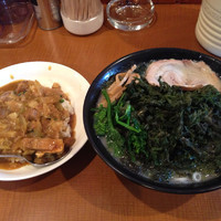 「白い岩のりラーメン800円、ミニカレー100円」@らーめんドラゴン 赤塚店の写真