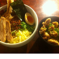 「まぜそば＋カレースープ＋からあげ丼」@二丁目 つけめん GACHIの写真
