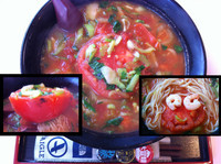 「とまとラーメン」@点心軒 桃谷店の写真