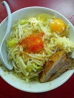 「汁なし（生卵追加）」@らーめん 嵐が如くの写真