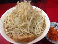 「ラーメン カタメ 辛揚げ別皿」@千里眼の写真