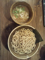 「ベジポタ味玉入りつけ麺(胚芽麺)(大盛り)(あつもり)」@ベジポタつけ麺 えん寺の写真