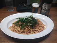 「煮干しアラビアータ+麦酒」@ラーメンアキラの写真