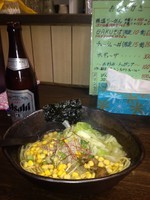 「鶏塩ラーメン キャベツ コーン トッピング」@麺屋GAKUの写真