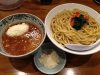 「トマトチーズつけ麺（大）＋粉チーズ、780円（同額）＋50円」@麺屋 蕃茄の写真