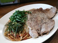 「【3月4月限定】煮干アラビアータ（大盛）＋テキサス」@ラーメンアキラの写真