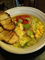 「【期間限定】バジルでチーズ味噌＋炙り叉焼」@満開屋 川口本店の写真