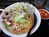 「あえめん大盛＋チンピラ玉子」@味噌麺処 花道庵の写真