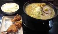 「味噌ラーメン大盛＋塩鶏唐揚げ＋ライス(730円＋サービス)」@麺家 瓢帝の写真