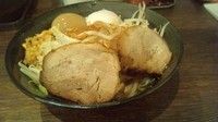 「豚醤油まぜそば、にんにく多め、サービス味玉　750円」@麺バカ息子の写真