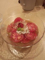 「【限定】冷やしトマトそば煮干しガーリックオイル」@饗 くろ㐂の写真