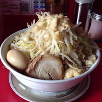 「ラーメン(並)・・・ヤサイダブル、アブラダブル、味玉」@ジャンクガレッジ 北浦和店の写真