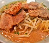 「味噌チャーシュー＋無料ライス(860円)」@くるまやラーメン 北上店の写真