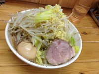 「サブローラーメン小（ヤサイ・ショウガ）＋味玉」@麺屋 玲の写真