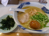 「煮干塩らーめん＋替玉＋味玉　750＋100＋100＝950円」@麺屋 扇 SENの写真