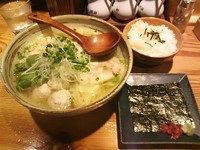 「鶏三昧塩らー麺(1000円)+お茶漬けセット(200円)」@横濱元町 本丸亭 横浜店の写真