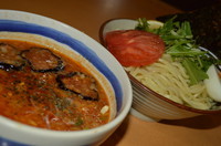 「トマトのつけ麺中盛り　850円」@常勝軒 本庄店の写真