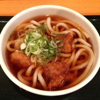「鶏唐揚げうどん（￥400）」@（有）高本製麺所の写真
