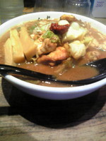 「岐阜スタミナラーメン+おじやライス」@麺屋 白神 東京池袋店の写真