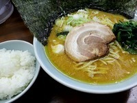 「豚骨醤油らーめん（大）麺固め味濃いめ油多め」@横浜家系ラーメン 藤家の写真