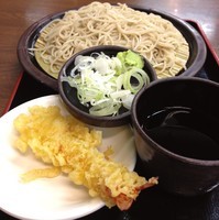 「もりそば（￥260）＋海老天（クーポン）」@ゆで太郎 本郷店の写真
