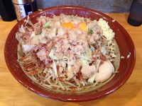 「大ラーメン（700円）＋汁無し（80円）アブラニンニク」@豚星。の写真