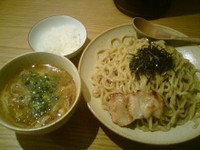 「つけめん（麺大盛り３００ｇ）　７８０円＋ごはん豆盛り　５０円」@鶏ポタラーメン THANK 大門店の写真