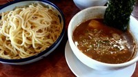 「冷つけ麺（中盛）＋豚飯」@つけ麺 目黒屋の写真