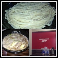 「鶏煮込みつけ麺（大盛）」@ラーメン人生 JET 福島本店の写真