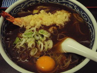 「カレー南蛮そば+たまご+えび天 【480円+50円+無料】」@山吹の写真