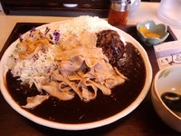 「かけ放題カレーセット・大」@豚さん食堂 須坂店の写真