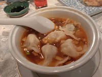 「酢辛スープ餃子（6個）\390」@長安 ぴかいち 石神井南口店の写真