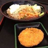 「朝そば（おろし）（￥290）＋コロッケ（クーポン）」@ゆで太郎 川崎砂子店の写真