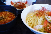 「とまと　つけ麺　ハヤシポークライス付（９００円、６月限定）」@麺処 ほん田 nijiの写真