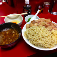 「大豚つけ麺＋ウズラ＋ネギ＋生卵」@ラーメン二郎 西台駅前店の写真