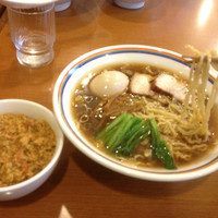 「味玉ラーメン、ミニキーマカレー（100円）」@ラーメン暁（＾＾）の写真