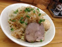 「鶏節まぜそば＋味玉（クーポン）」@麺屋 玲の写真