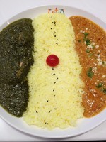 「ダブルカレー(キーマ、ほうれん草)￥1050」@アールティ あみプレミアムアウトレット店の写真