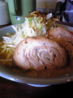 「味噌ラーメン、小(にんく＋脂＋平打ち麺）」@豪徳寺ラーメン りらくしんの写真