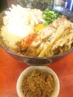 「カレーまぜそば大盛り＋Wチーズ＋キーマ」@二代目狼煙 本店 葉隠製麺の写真