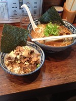 「中華そば(大盛)&肉ご飯」@中華そば 旋の写真