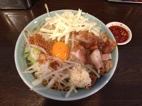「あえそば 700 + 辛玉 100 + チーズ 50」@麺や あかつきの写真