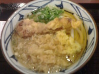 「かけ大380円＋かしわ天100円」@丸亀製麺 山形店の写真